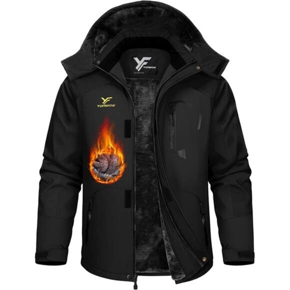 Men Winter Jacket Waterproof Windproof Insulated Ski Snowboard Work Coat Warm - Picture 1 of 7